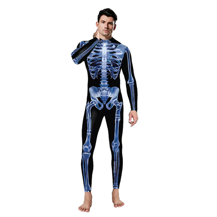Dam Halloween Sexig Dödskalle Bodysuit med Formsydd Design