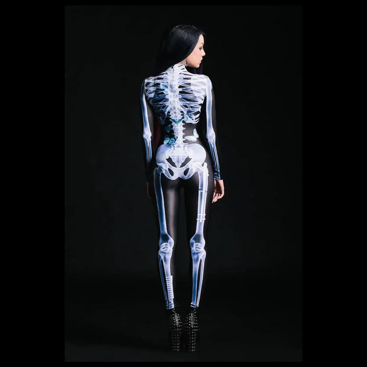 Dam Halloween Sexig Dödskalle Bodysuit med Formsydd Design