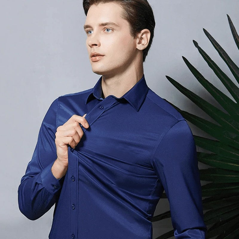Slim Fit Skjorta Herr - Elastisk och Stilren Design
