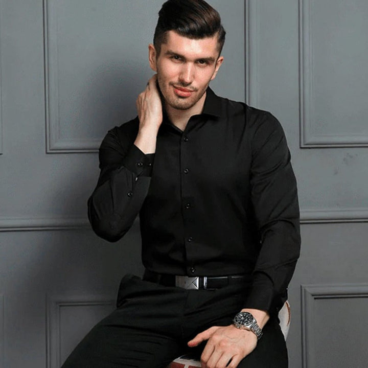 Slim Fit Skjorta Herr - Elastisk och Stilren Design