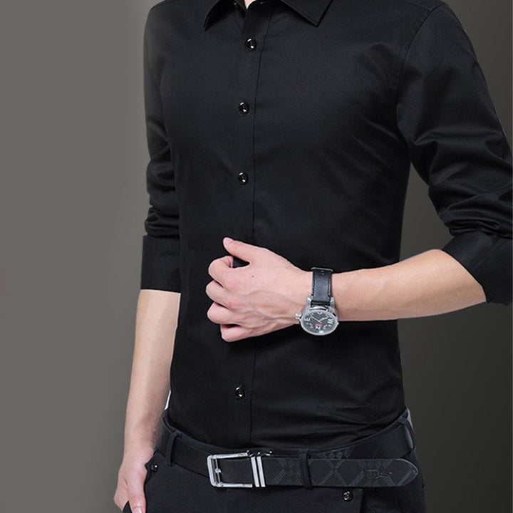 Slim Fit Skjorta Herr - Elastisk och Stilren Design