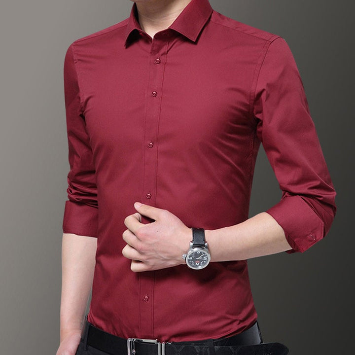 Slim Fit Skjorta Herr - Elastisk och Stilren Design
