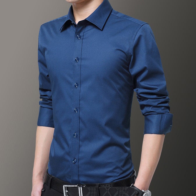Slim Fit Skjorta Herr - Elastisk och Stilren Design