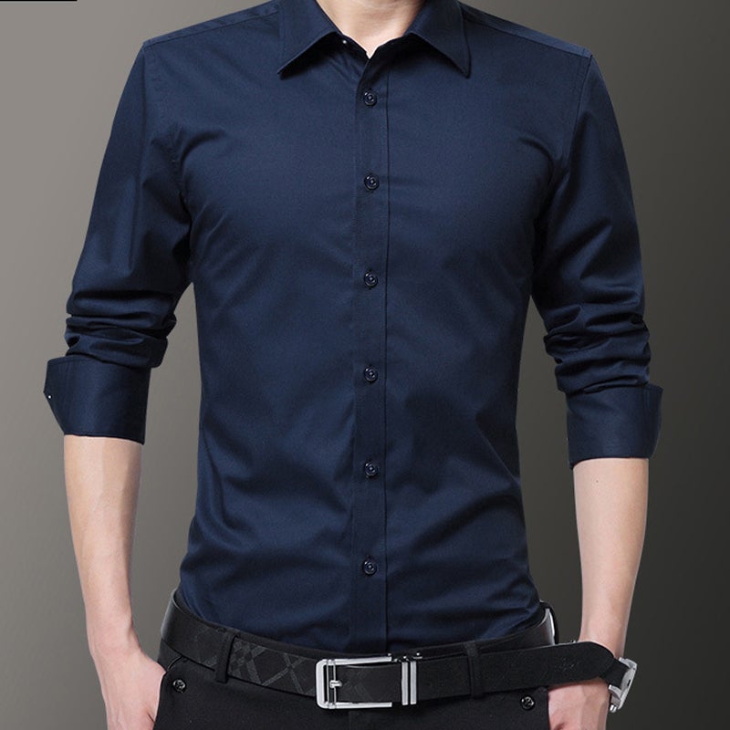 Slim Fit Skjorta Herr - Elastisk och Stilren Design