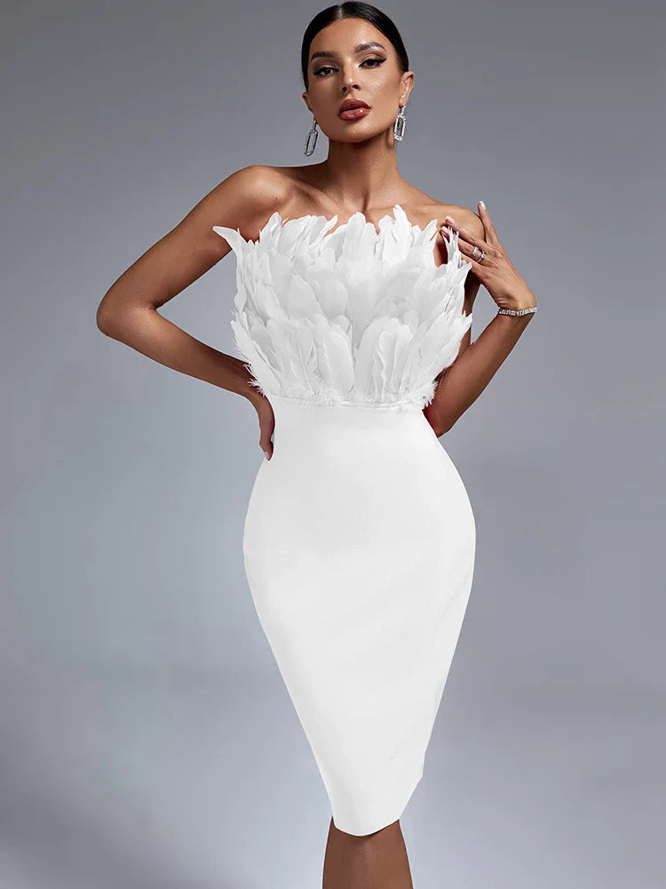 Kvinnors Bodycon Midiklänning med Eleganta Detaljer