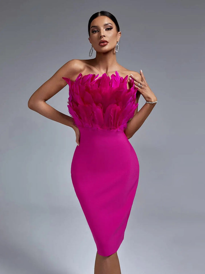 Kvinnors Bodycon Midiklänning med Eleganta Detaljer
