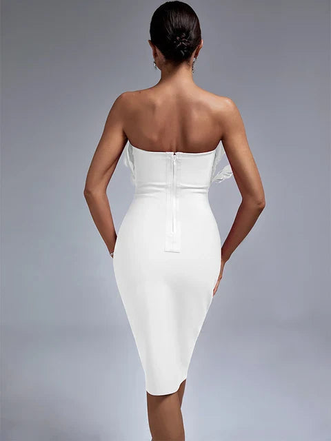 Kvinnors Bodycon Midiklänning med Eleganta Detaljer