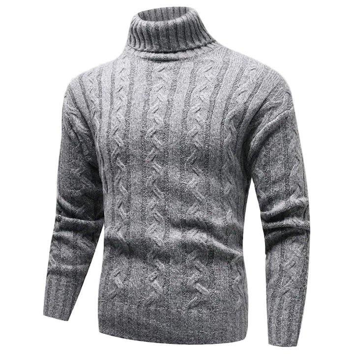 Kvinnors Kabelstickad Turtleneck Tröja