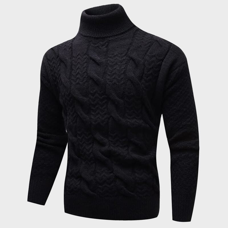 Kvinnors Kabelstickad Turtleneck Tröja