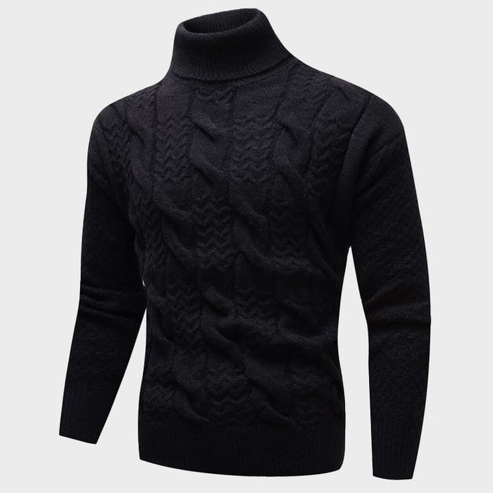 Kvinnors Kabelstickad Turtleneck Tröja