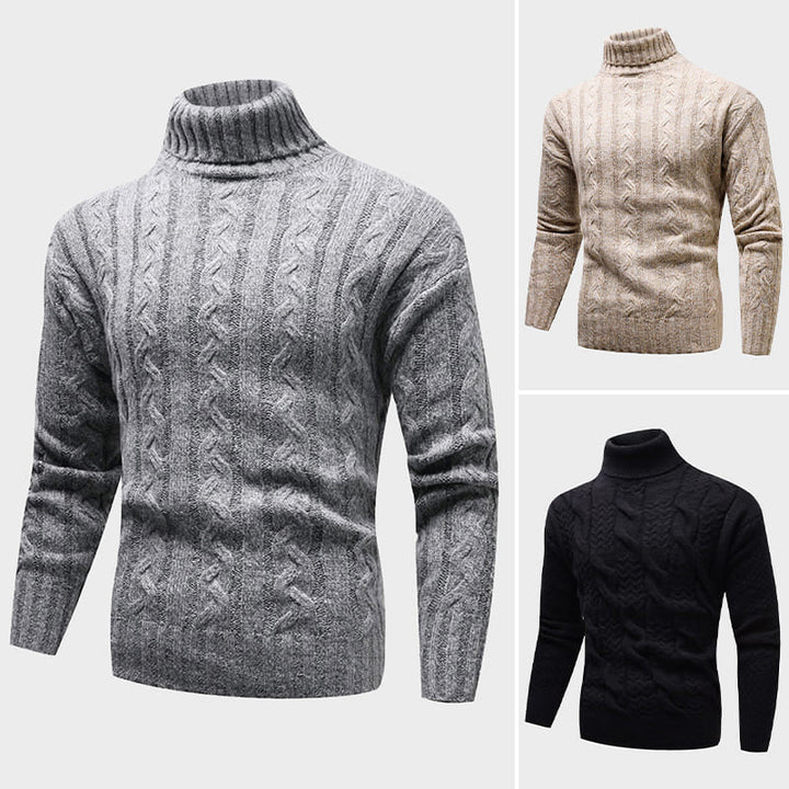 Kvinnors Kabelstickad Turtleneck Tröja