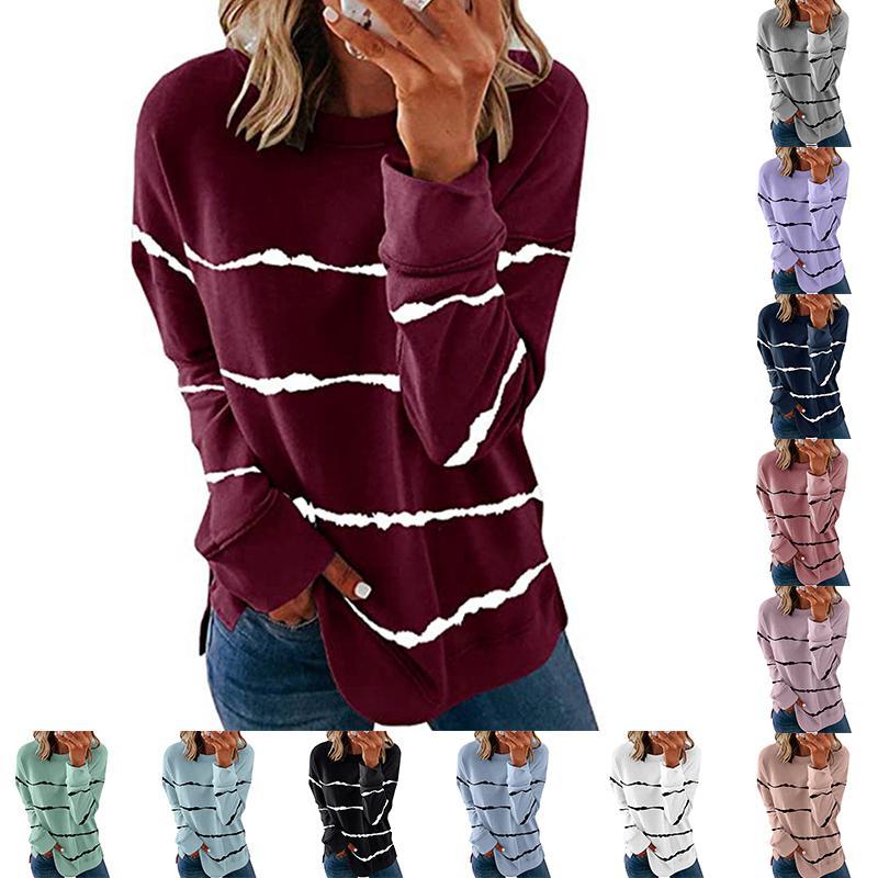 Tie-dye randig unisex långärmad t-shirt