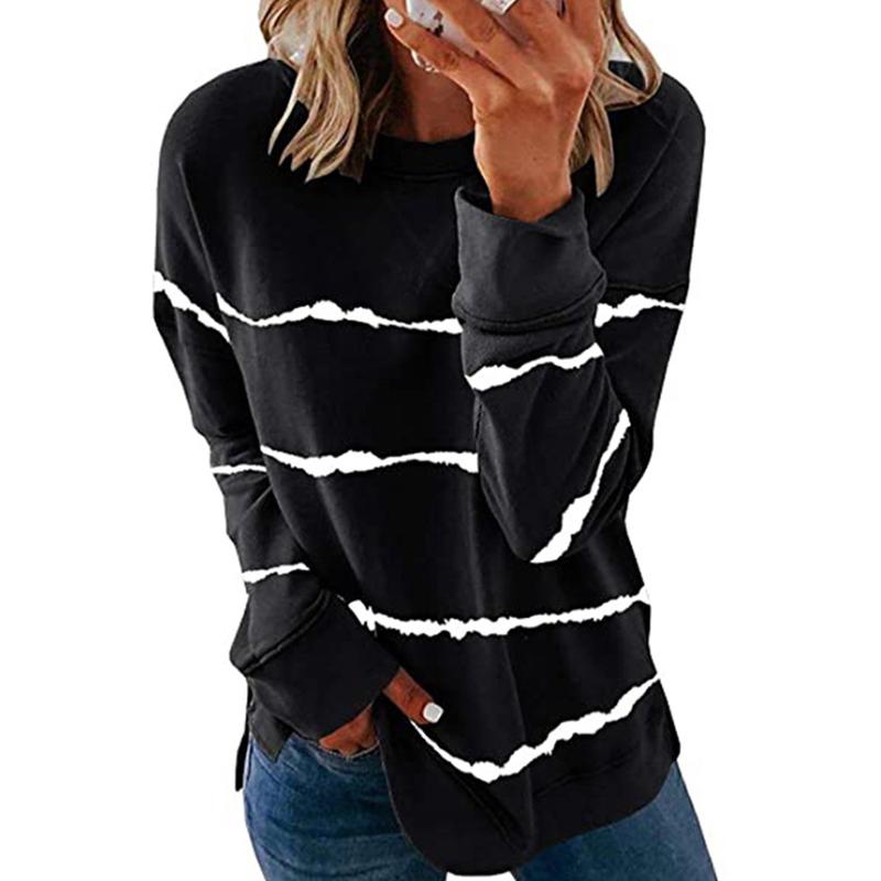 Tie-dye randig unisex långärmad t-shirt