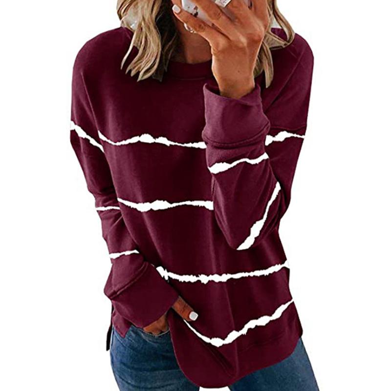 Tie-dye randig unisex långärmad t-shirt
