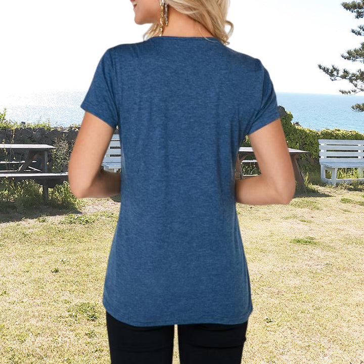 Damtopp V-ringad Spets Slim Fit T-shirt