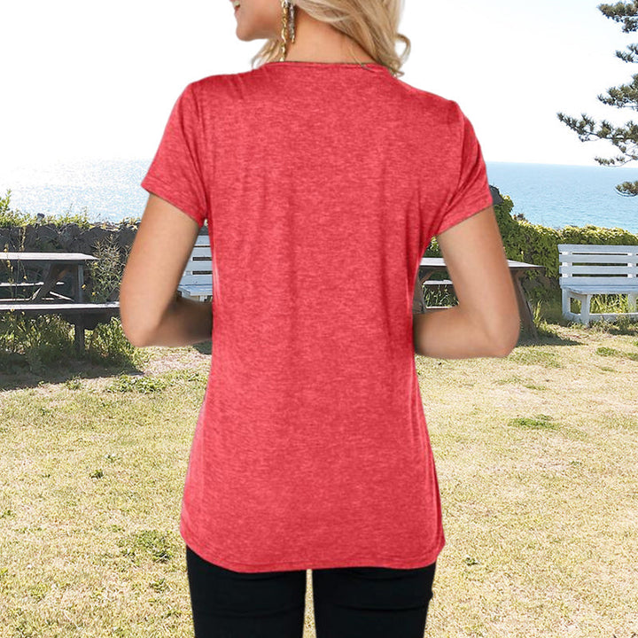 Damtopp V-ringad Spets Slim Fit T-shirt